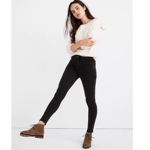 Madewell Denim - Madewell NWT 10” High Rise Skinny Stretch Denim Jeans in Washed Black